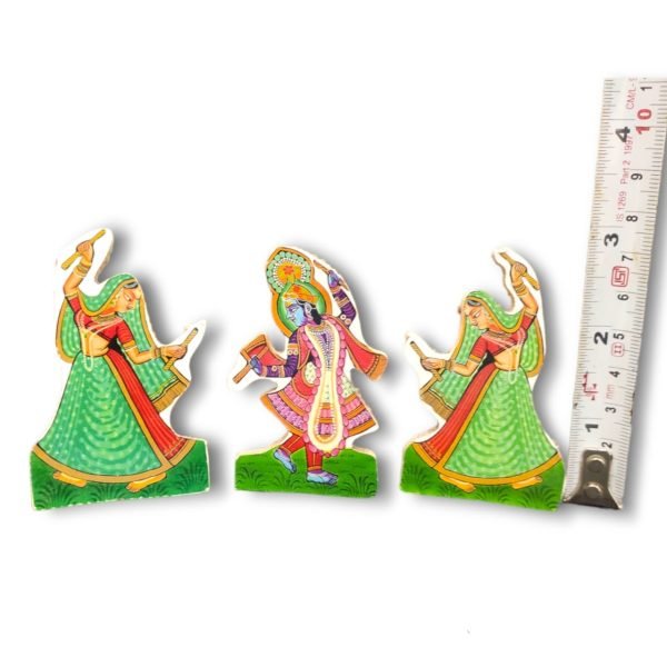 Exquisite Shri DP Ras Leela Set for Laddu Gopal Ji – Gopal & Gopi MDF Cutouts for Temple Decoration (4 Inch) - Image 5