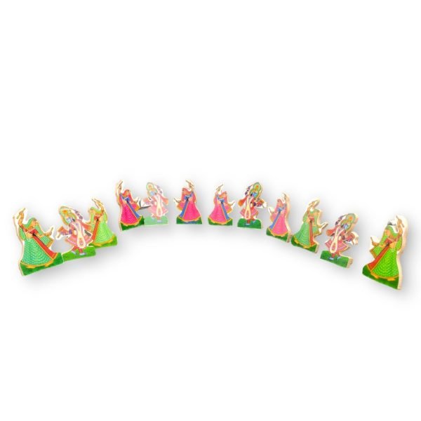 Exquisite Shri DP Ras Leela Set for Laddu Gopal Ji – Gopal & Gopi MDF Cutouts for Temple Decoration (4 Inch) - Image 4