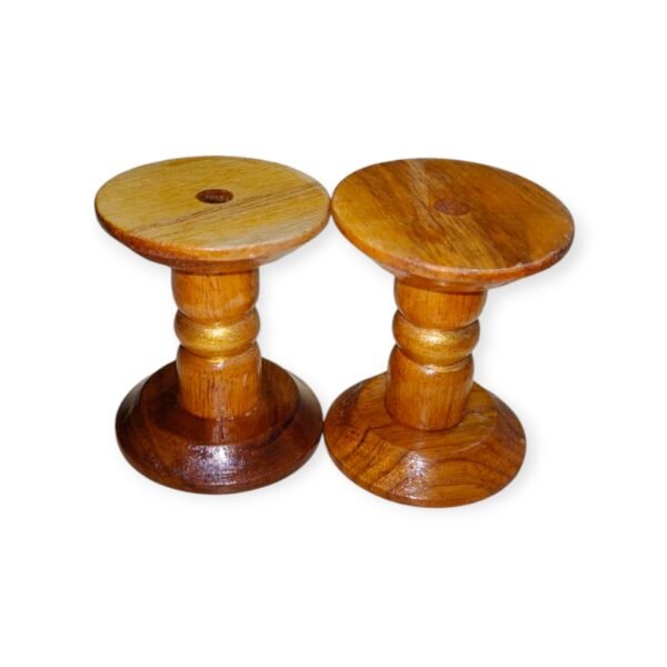 Beautiful Sagwan Wood Padga Pair - Banta ji & Jhari ji Stand (Available in 2 size) - Image 2