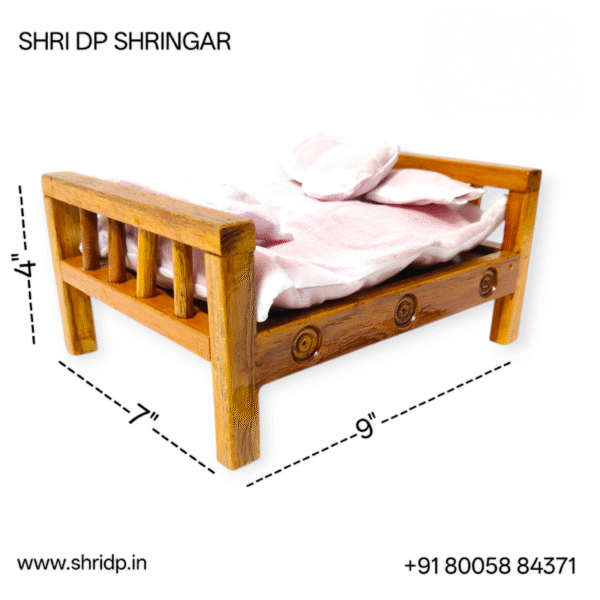 Shri DP Authentic Sagwan Wooden Bed with Gaadi & Takia  (Available in 2 Size) - Image 4