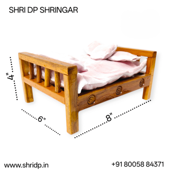 Shri DP Authentic Sagwan Wooden Bed with Gaadi & Takia  (Available in 2 Size) - Image 3