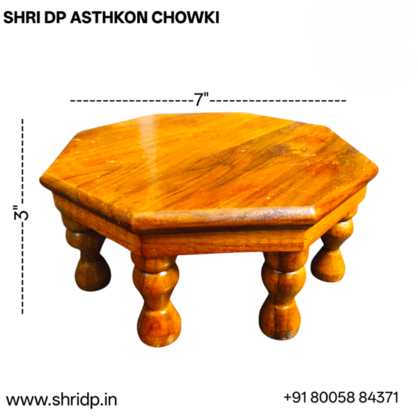 Sacred Wooden Ashtkon Chowki / Patla  (Available in 4 size) - Image 6