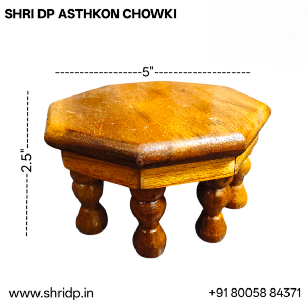 Sacred Wooden Ashtkon Chowki / Patla  (Available in 4 size) - Image 4