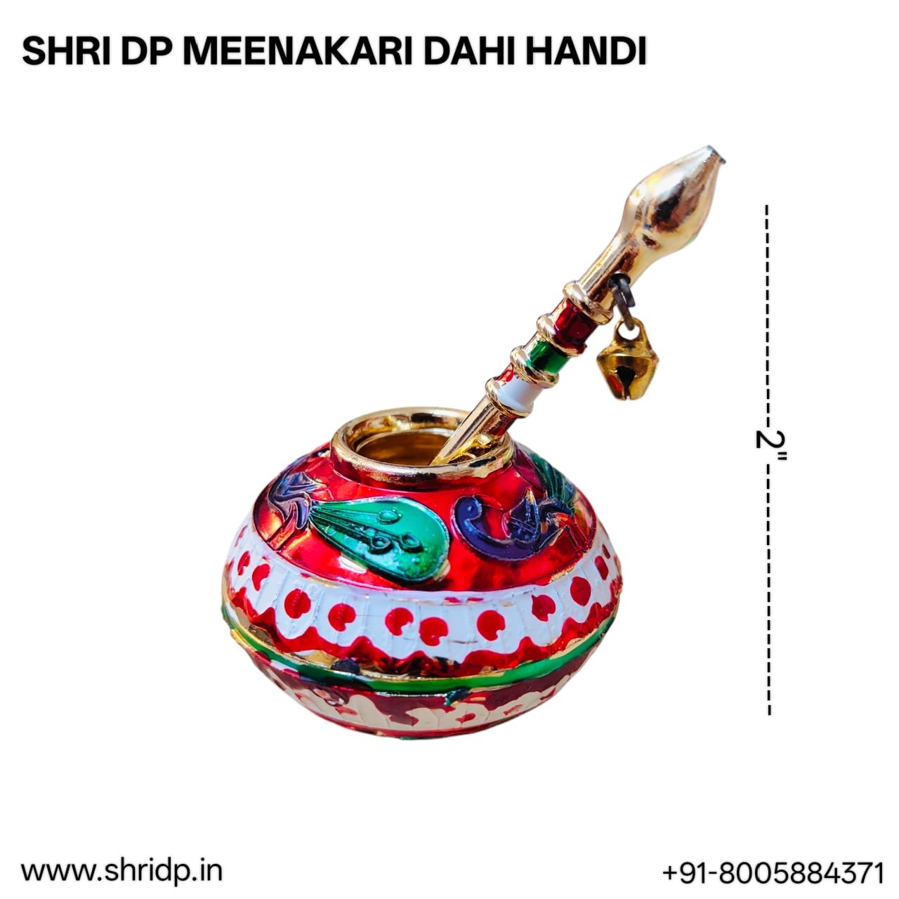 Charming Meenakari Dahi Handi/ Mataki - Set of 2 Random Color (2 inch) 1 Meenakari Dahi handi