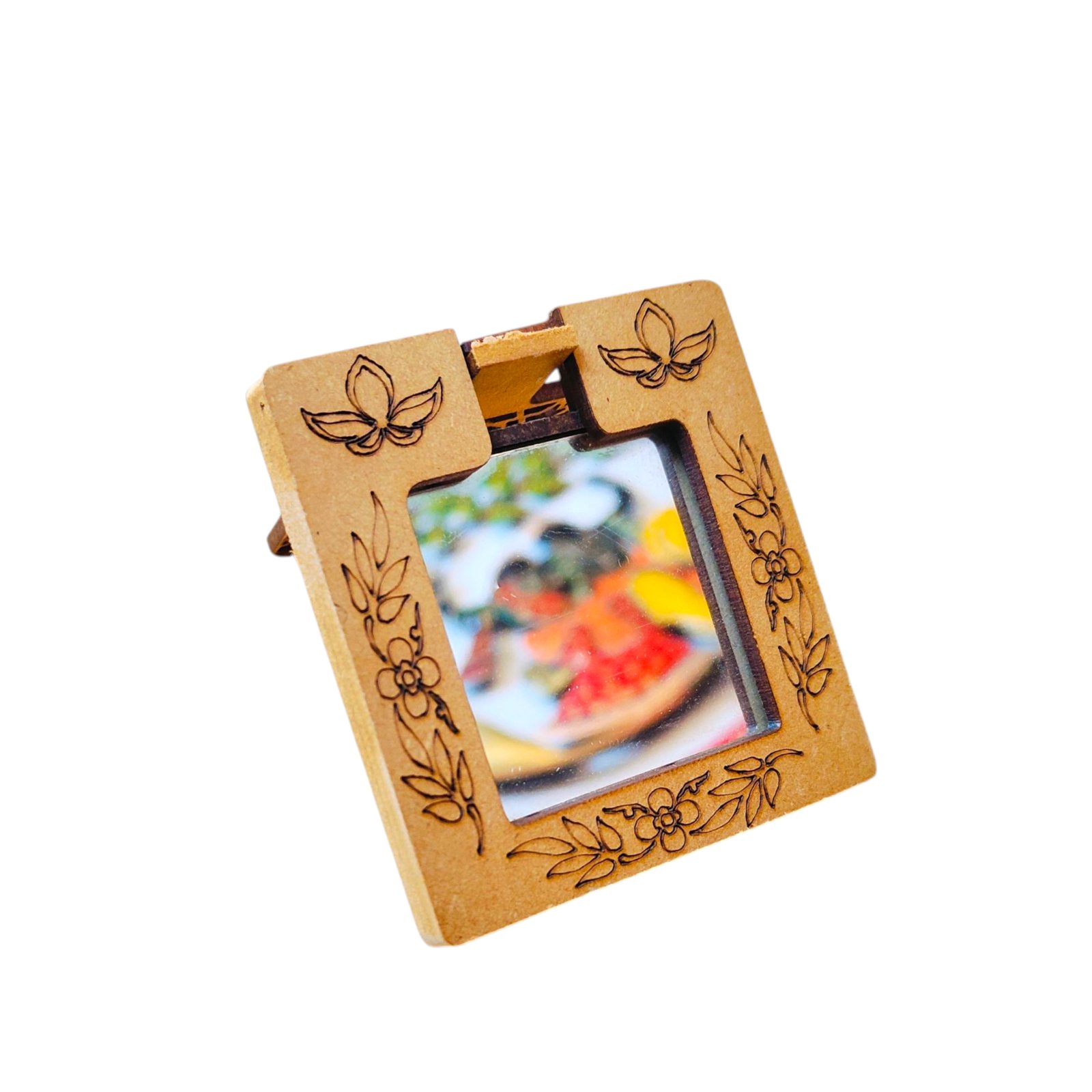 Exquisite Wooden Aarshi (Mirror) - 3 inch 3 Exquisite Wooden Aarshi (Mirror) - 3 inch - Image 3