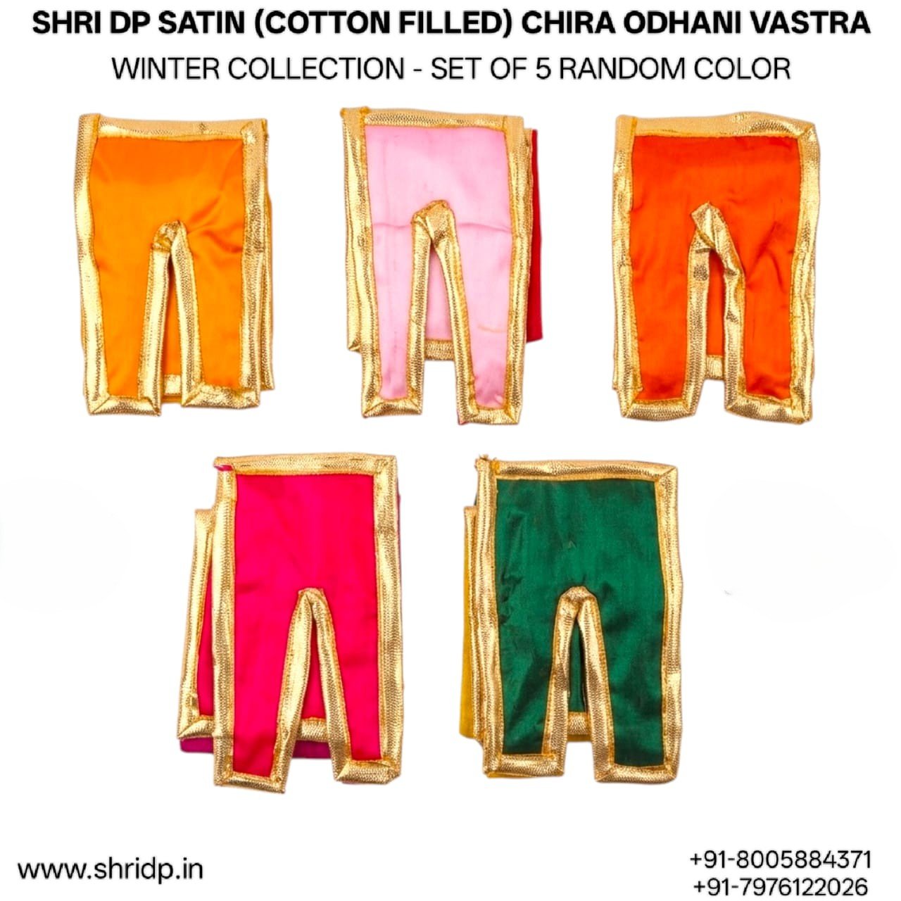 Adorable Winter Cotton Satin Chira Odhani Vastra Set (Set of 5 Random Color) 1 Winter Cotton Satin Chira odhani